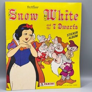 Vintage Disney Panini Snow White Sticker Album – Mostly Complete & Pristine